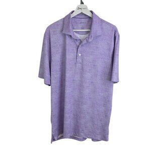 Johnnie-O Men's Short Sleeve Polo, Purple, UPF 50, Outdoor, Golf, Size Large